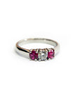 A pedido - Anillo Tricillo Rubís y Diamante en Grifa