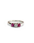 A pedido - Anillo Tricillo Rubís y Diamante en Grifa