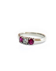 A pedido - Anillo Tricillo Rubís y Diamante en Grifa
