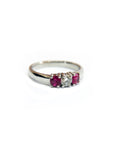 A pedido - Anillo Tricillo Rubís y Diamante en Grifa