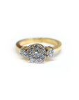 A pedido - Anillo Tricillo Brillantes en Grifa (0,20/0,15 ct) Halo