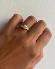 A pedido - Anillo Tricillo Brillantes en Grifa y brillantes en argolla