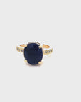 A pedido - Anillo Zafiro Oval en Grifa 10mm y brillantes