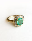 A pedido - Anillo Esmeralda Oval en Grifa 9 x 8 mm Halo