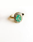 A pedido - Anillo Esmeralda Oval en Grifa 9 x 8 mm Halo