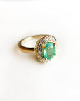 A pedido - Anillo Esmeralda Oval en Grifa 9 x 8 mm Halo