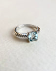 A pedido - Anillo Aguamarina Cushion en Grifa