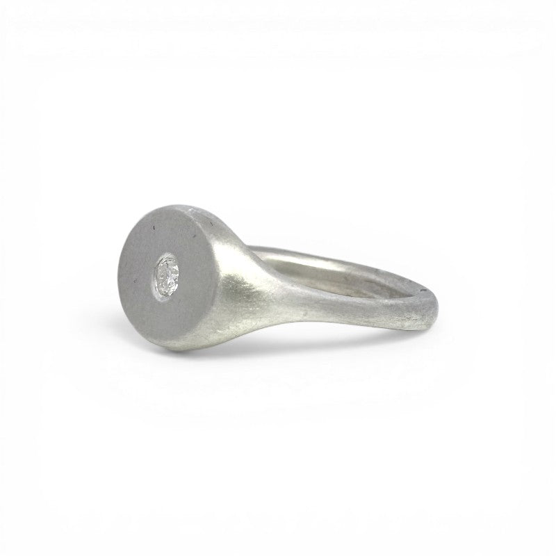 Anillo sello meñique Moissanita - Sarrazina Joyas