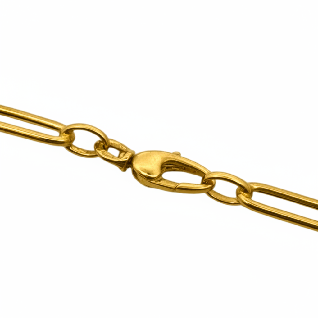 Collar eslabones clip y circulares Oro 14K
