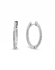 Aros argollas diamantes in-out small 0,125 ct plata