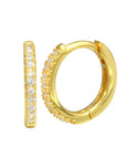 Aros argollas circón en grifa de Plata 925 bañada oro