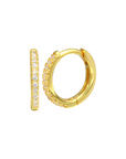 Aros argollas circón en grifa de Plata 925 bañada oro
