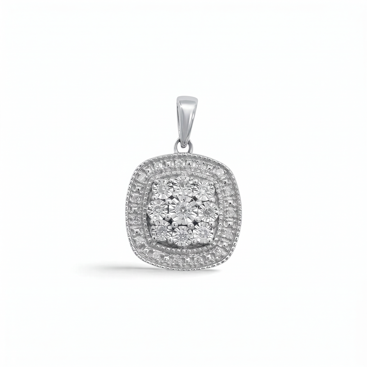 Colgante Sophia Schneider Joyas de plata 925 con diamantes corte brillante en forma de cojín de 0,17 ct