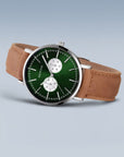 Reloj Bering Classic Hombre Verde/Café