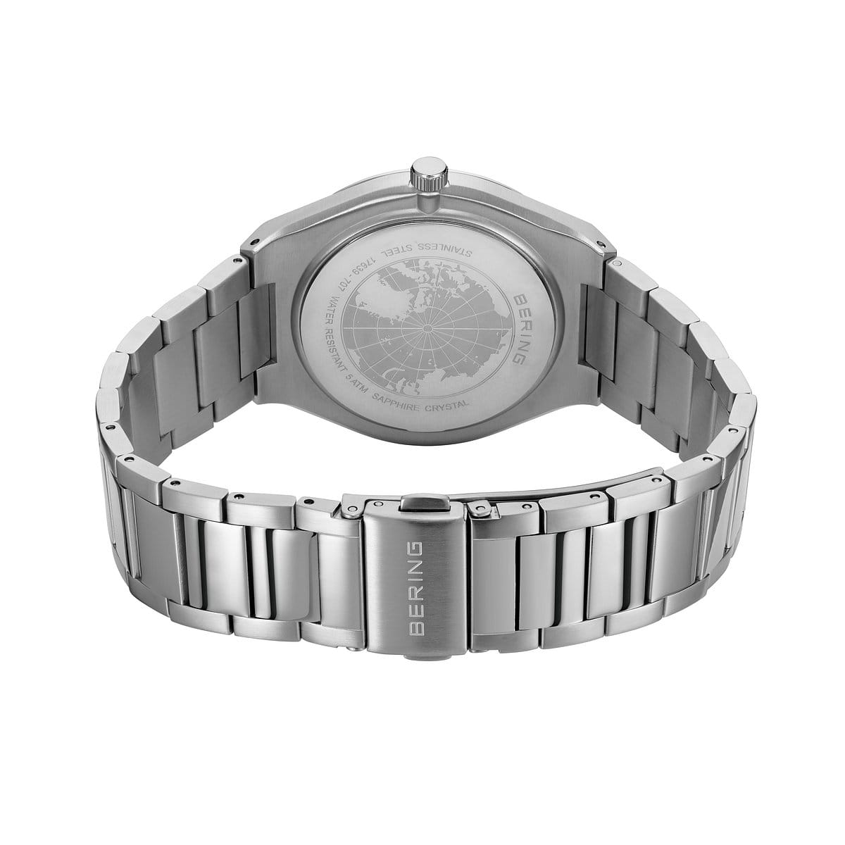 Reloj Bering Classic Hombre Plateado/Celeste