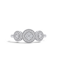 Anillo tricillo Sophia Schneider Joyas de plata 925 con diamantes corte brillante de 0,05 ct y diseño halo