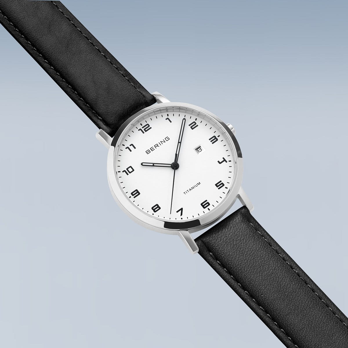 Reloj Bering Titanium Mujer Plata Pulido y cuero