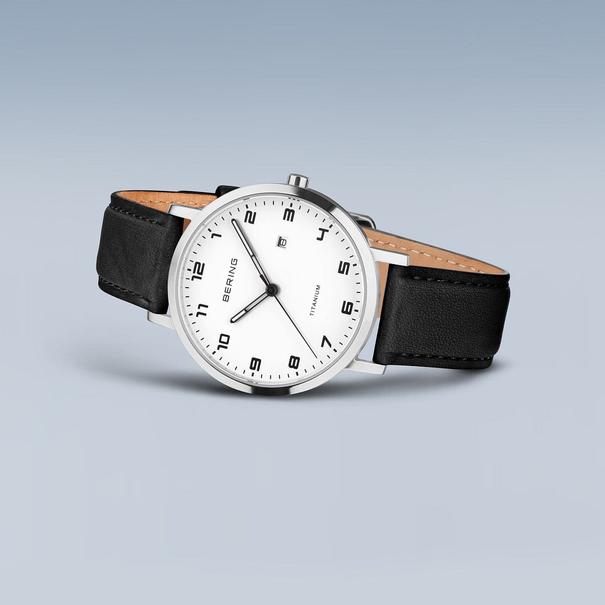 Reloj Bering Titanium Mujer Plata Pulido y cuero