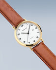 Reloj Bering Titanium Mujer Oro Pulido y cuero