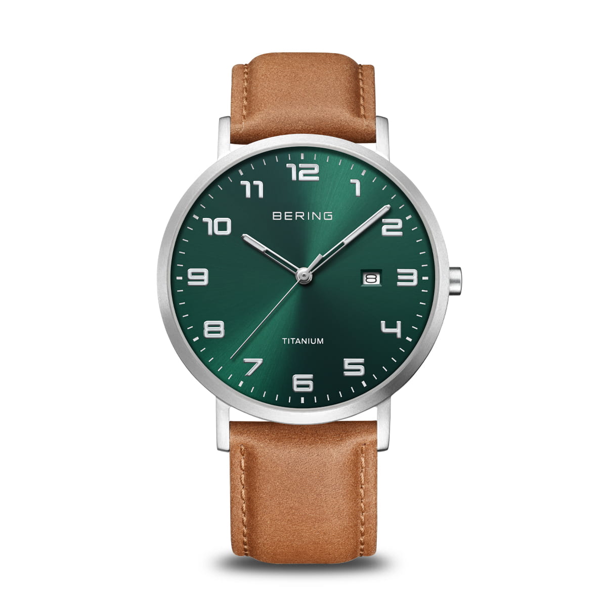 Reloj Bering Titanium Hombre Verde/Café