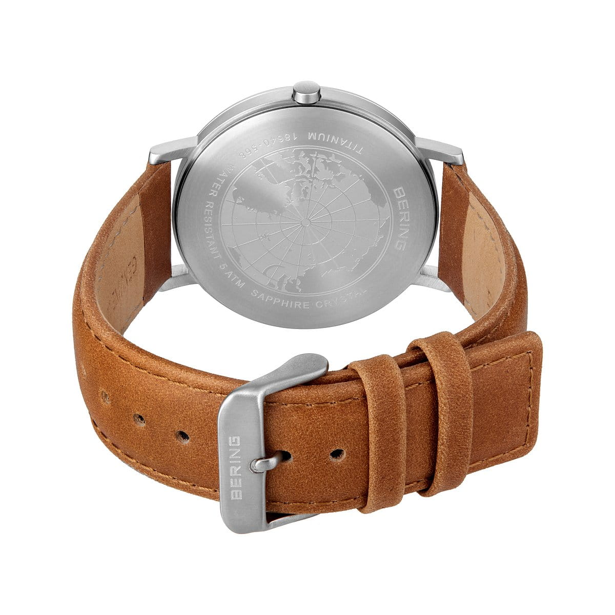 Reloj Bering Titanium Hombre Verde/Café