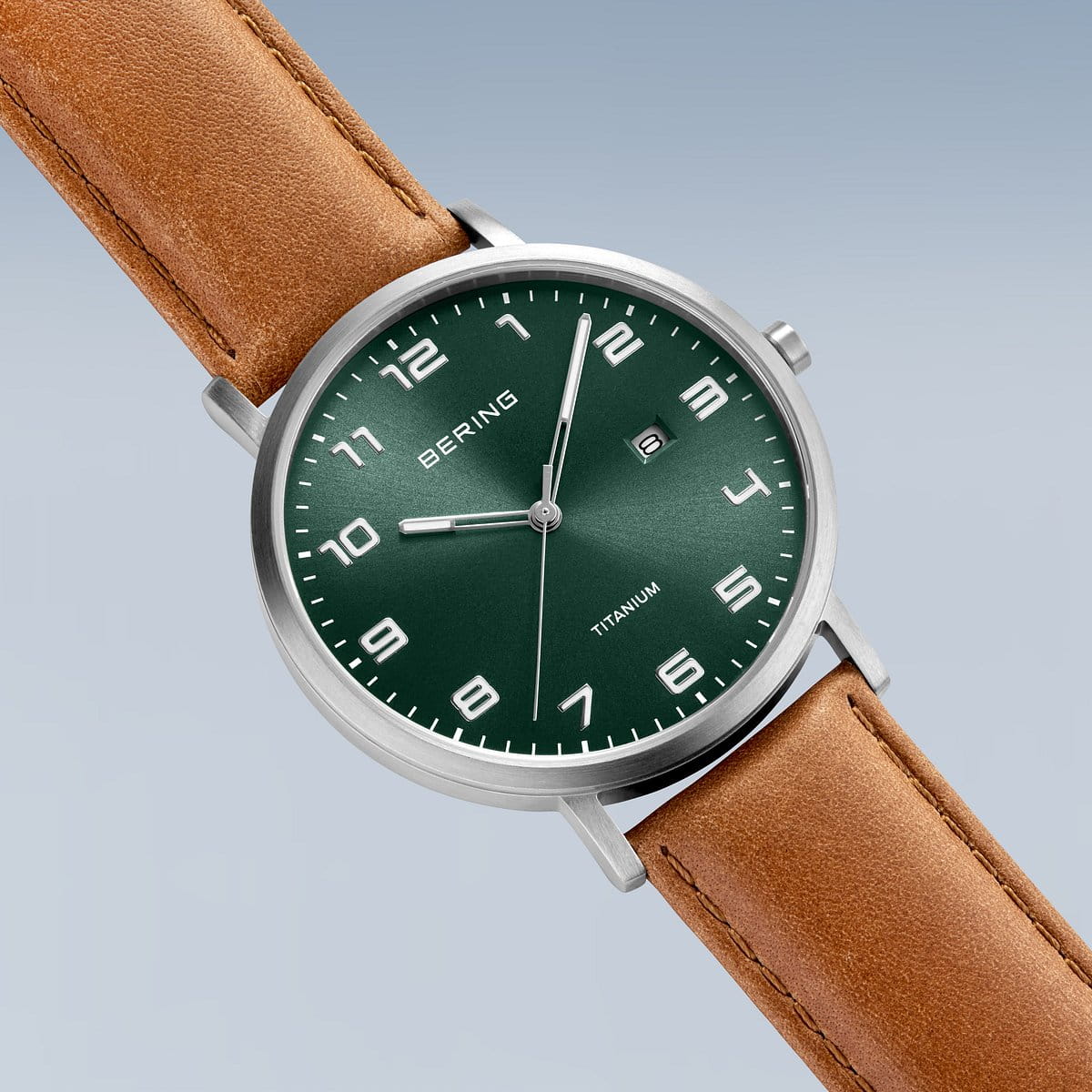 Reloj Bering Titanium Hombre Verde/Café