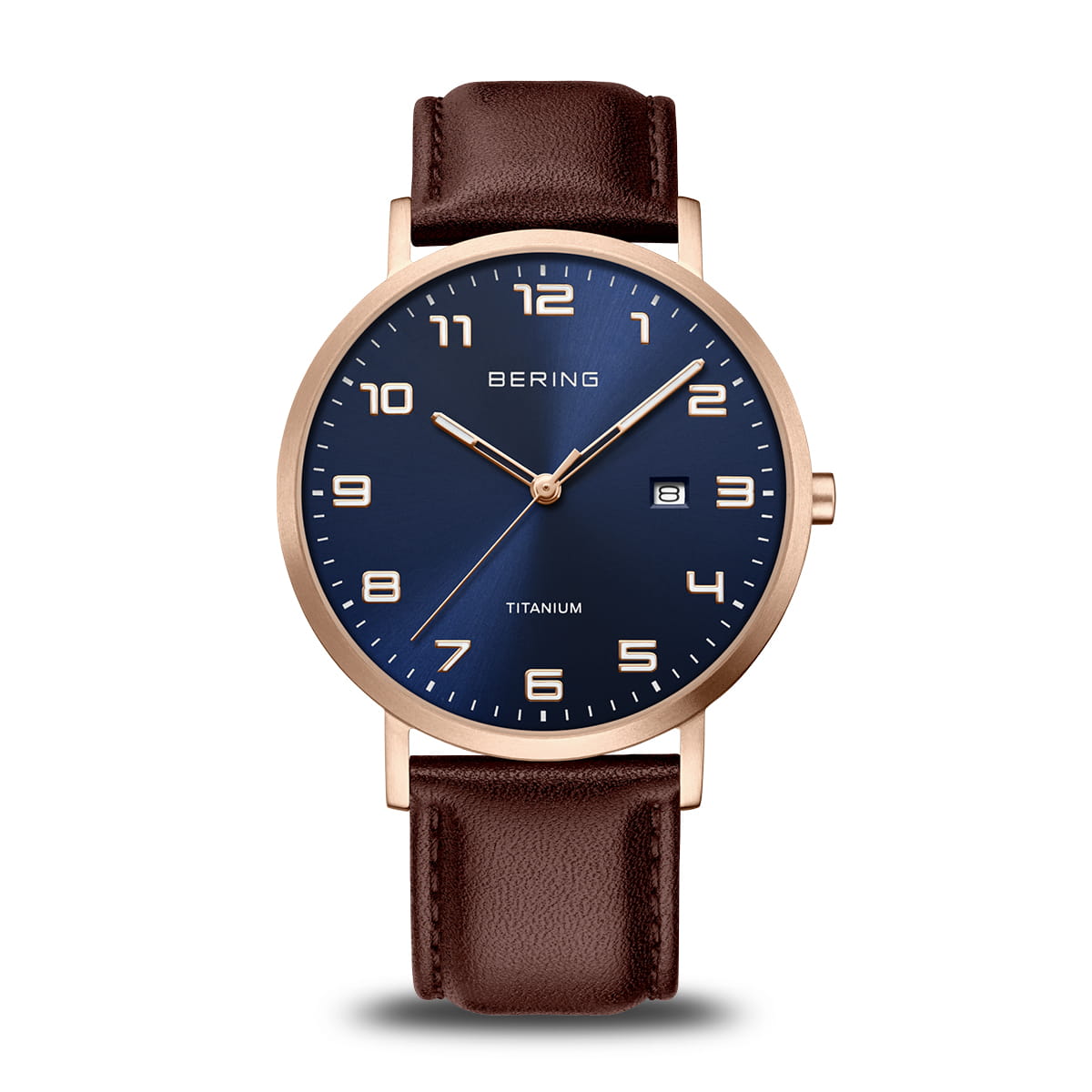 Reloj Bering Titanium Hombre Azul/Dorado/Café