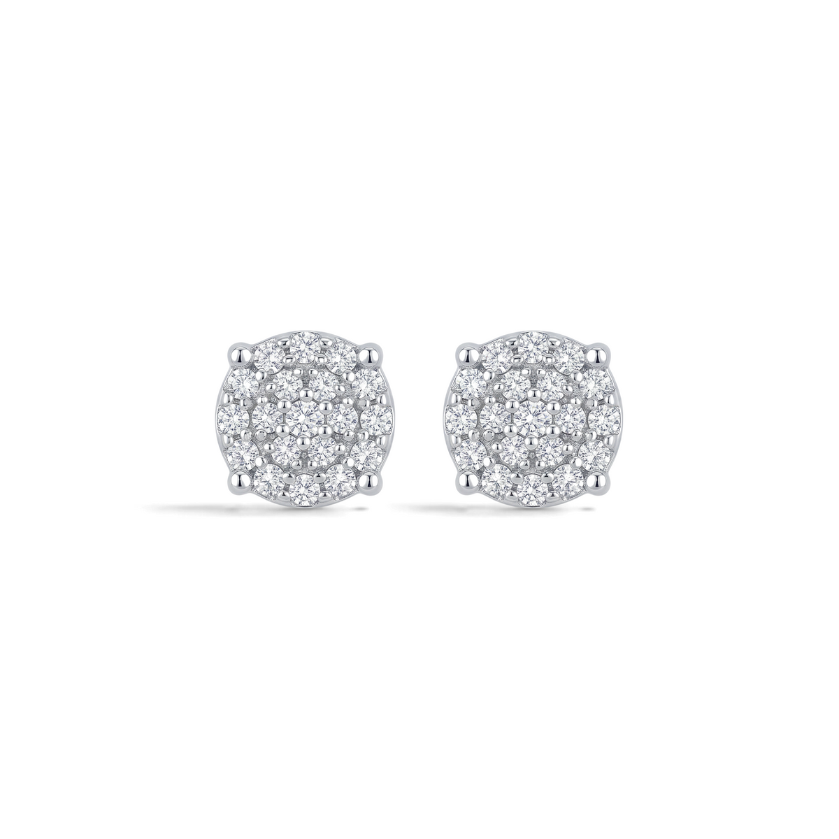 Aros stud Sophia Schneider Joyas de plata 925 con diamantes corte brillante de 4,5 mm de diámetro