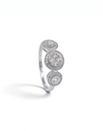 Anillo tricillo Sophia Schneider Joyas de plata 925 con diamantes corte brillante de 0,05 ct en diseño halo circular