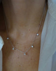 Collar cinco circones en bisel de plata 925