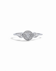 Anillo solitario halo de Sophia Schneider Joyas en plata 925 con diamantes corte brillante de 0,13 ct