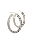 Aros Argollas Ovales Ondas de Plata 4,2 cm plata italiana 925