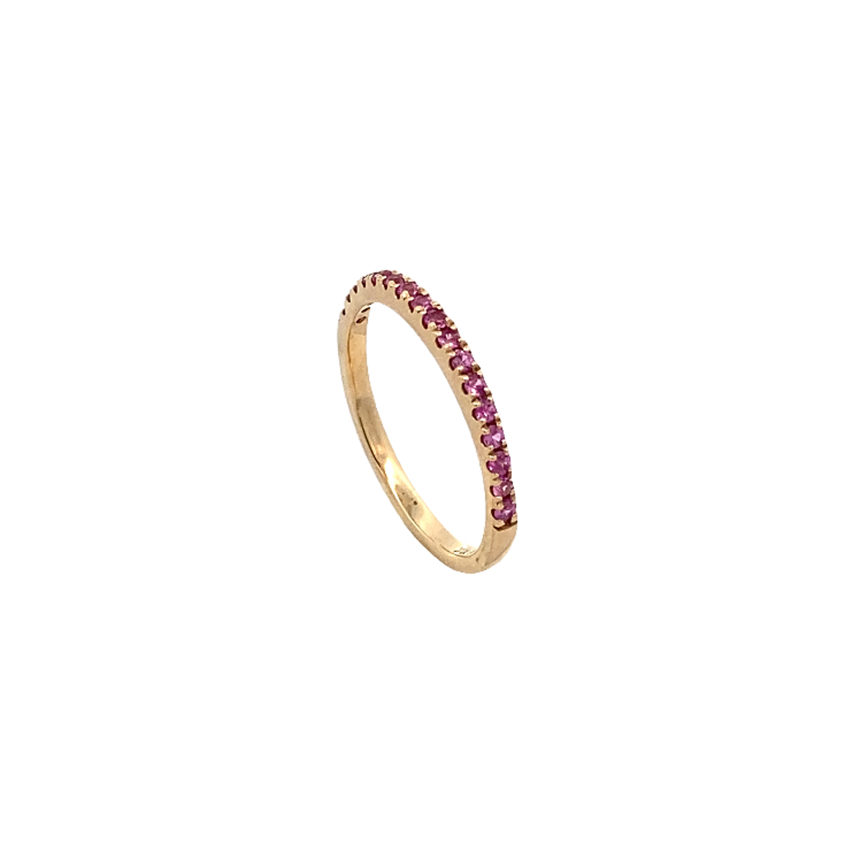 Cintillo Oro Amarillo y Zafiros Rosados