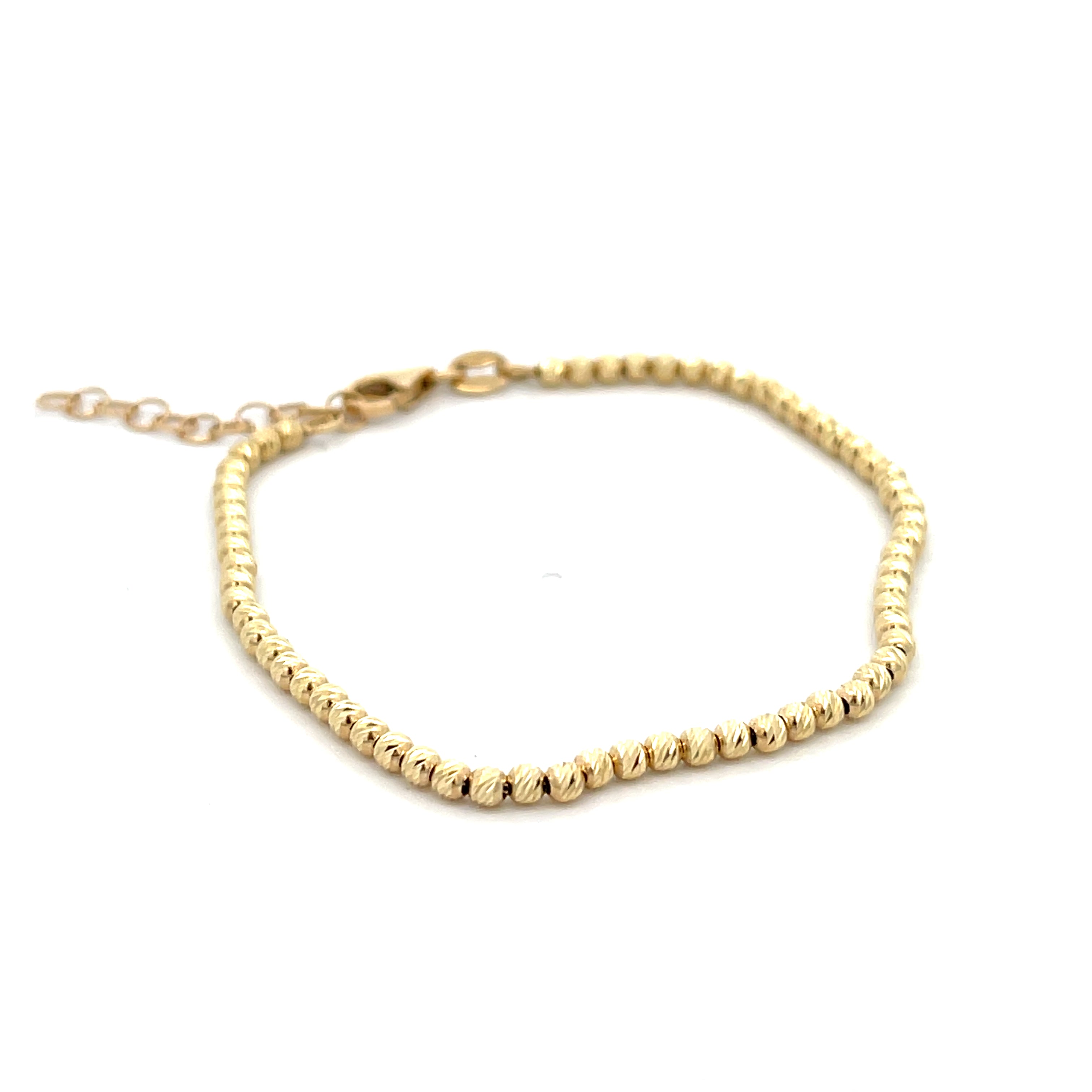 Pulsera Oro Amarillo Pelotitas Facetadas