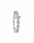 Anillo cintillo Sophia Schneider Joyas de plata 925 con diseño de ojitos y diamantes corte brillante de 0,10 ct