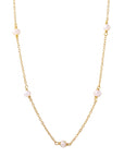Collar con perlas ovales bañada en Oro