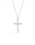 Cruz con circones y cadena de plata 925 (10x15 mm)