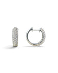 Aros argollas diamantes y diseño plata