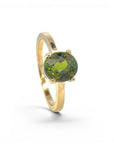 Anillo Solitario Turmalina Oval Oro 18K