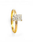 Anillo Solitario Diamante Lab Radiant Cut Oro 18K