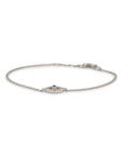 Pulsera Ojo protector 10x5 mm diamantes plata