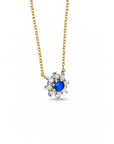 Collar Zafiro Halo diamantes Oro 18K - 7 Deadly Sins Collection