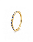 Anillo Cintillo Zafiros y Diamantes Oro 18K