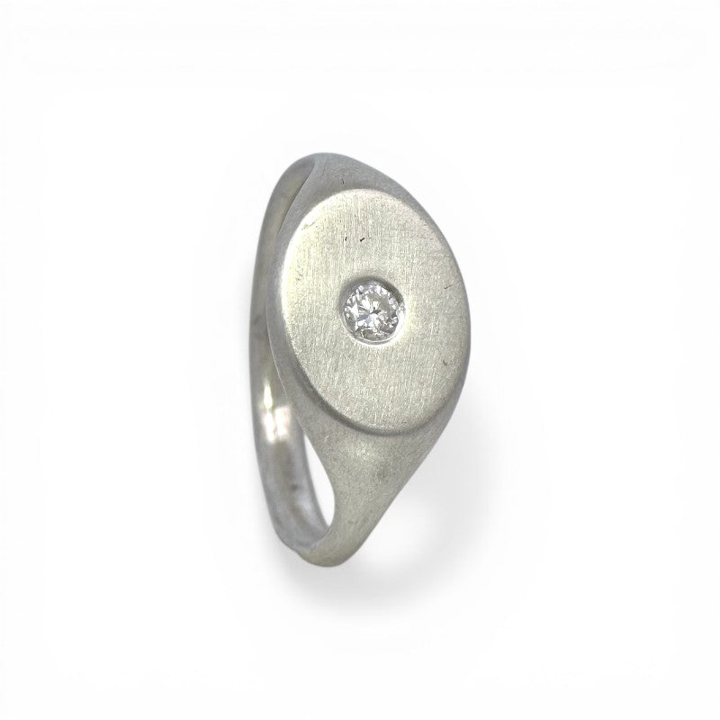 Anillo sello meñique Moissanita - Sarrazina Joyas