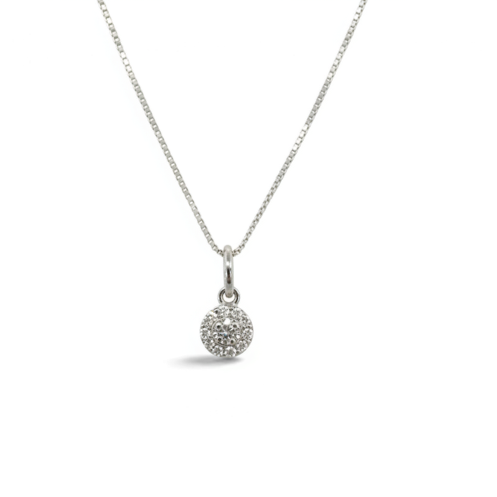 Collar Punto de Luz Diamante 0,05 ct plata