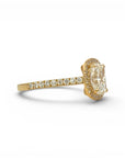 Anillo Solitario Diamante Lab Oval Cushion Halo Oro 18K