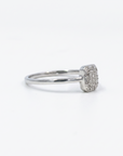 Anillo Solitario Cluster rectangular diamantes 0,08 ct plata