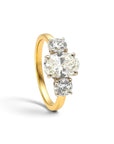 Anillo Tricillo Diamante Lab Oval Oro 18K