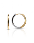 Aros argollas bicolor 18 mm rectas oro 14K