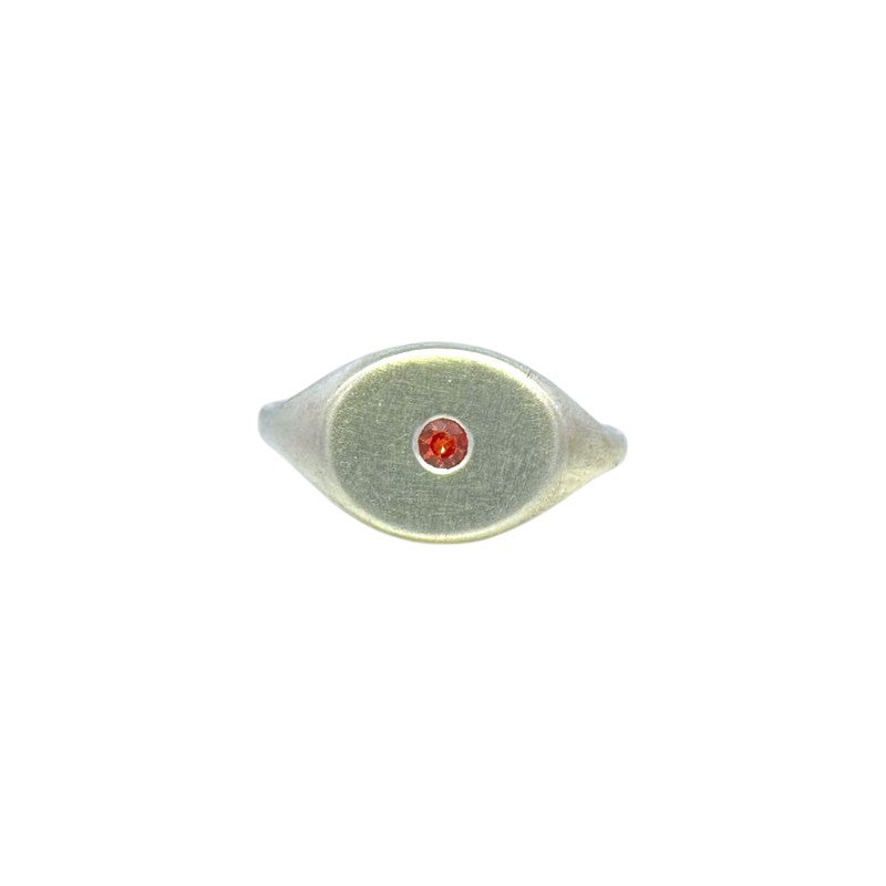 Anillo sello meñique zafiro naranjo - Sarrazina Joyas